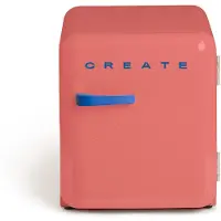 Create - Koelkast in retrostijl - Terracotta - Handvat Kobaltblauw - FRIDGE RETRO 48L