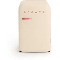 Create - Koelkast in retrostijl - Gebroken wit - Handvat Terracotta - FRIDGE RETRO 107L