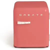 Create - Koelkast in retrostijl - Terracotta - Handvat Marmer - FRIDGE RETRO 48L