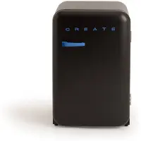 Create - Koelkast in retrostijl - Zwart - Handvat Kobaltblauw - FRIDGE RETRO 107L