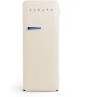 Create - Koelkast in retrostijl - Gebroken wit - Handvat Kobaltblauw - FRIDGE RETRO 281L