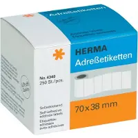Herma Etiket adres 4340 70x38mm op rol wit 250 stuks - 2 stuks