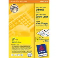 Avery Etiket Avery 3455 105x37mm geel 1600 stuks