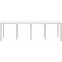 vidaXL Tuintafel, wit, 250 x 100 x 73 cm, polyrotan