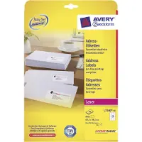 Avery ultragrip Adresetiketten L7160-40 Permanent klevend A4 Wit 63,5 x 38,1 mm 40 Vellen à 21 Etiketten