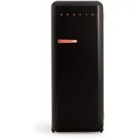 Create - Koelkast in retrostijl - Zwart - Handvat Terracotta - FRIDGE RETRO 281L