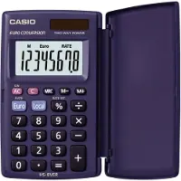 Casio HS-8VERA Zakrekenmachine Donkerblauw Aantal displayposities: 8 werkt op zonne-energie, werkt op batterijen (b x h