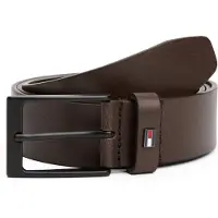 Tommy Hilfiger Riem 'Enamel Flag Rectangular Buckle' donkerbruin