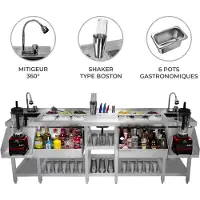 KuKoo Dubbel Cocktail Bar Station Roestvrij Staal GeÃsoleerd Ijspoelbak Glazen Spoeler