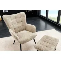 Invicta Moderne fauteuil SCANDINAVIA champagne grijs Boucle met armleuningen - 44022