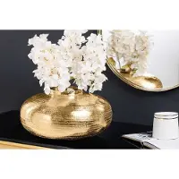 Invicta Moderne decoratieve vaas ABSTRACT ORIENT 35cm goud rond metaal gehamerd ontwerp - 43510
