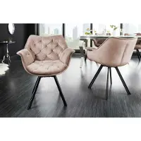 Invicta Bureaustoel THE DUTCH COMFORT grijs fluweel met armleuningen Modern Design - 44066