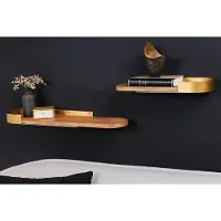 Invicta Moderne set van 2 wandplanken PURE NATURE 60cm goud mangohout massief metaal handgemaakt - 43501