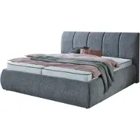 Die Möbelfundgrube PB130 Vail gestoffeerd bed 180x200 cm zilver