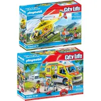 Playmobil 2-delige set Ambulance + Reddingshelikopter