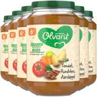 Olvarit 6x Maaltijd 6m Tomaat Rundvlees Aardappel Wortel 200 gr