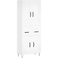 vidaXL Hoge kast 69,5x34x180 cm bewerkt hout wit