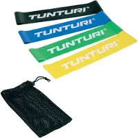 Tunturi 4 Weerstandsbanden Set - Mini Power body band - Weerstandsband - Fitness elastiek - Fitnessband - Trainingsband - Gymnastiekband - Incl. gratis fitness app