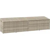vidaXL Tuinbox 220x50x58 cm poly rattan lichtgrijs