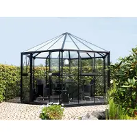 Vitavia Tuinkas Hera 9000 - Veiligheidsglas 3mm/polycarbonaat 6mm - Zwart - 336x383x188cm