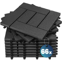 Casaria Tegels 66 stuks Mozaïek Antraciet WPC 30x30cm