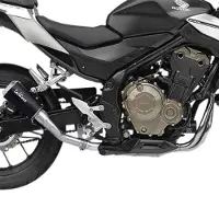 Leovince Lv-10 Black Edition Honda Cb 500 F 16-19/cb 500 F Abs 17-18/cb 500 X 17-18/cb 500 X Abs 17-18 Niet Gehomologeerde Slip-on Uitlaatdemper