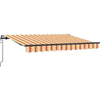 vidaXL Uitschuifbare luifel Geel en Oranje 250 x 200 cm Stof