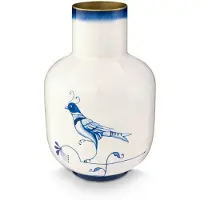 Pip studio Vaas Pip & The Blue Bird - Bloemenvaas van Metaal - Blauw - 30cm