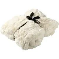 Dutch decor - POMMELIEN - plaid 130x160 cm - bontlook - organisch patroon - Cannoli Cream - beige