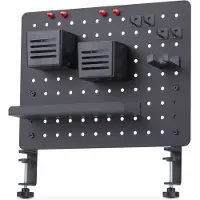StarTech.com Stalen Gereedschapsbord met Accessoires, 42 x 32cm, Werkplaatsinrichting met Klembevestiging, Bureau Opbergsysteem, Zwart