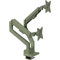 AROZZI Alzare Neo Dubbele Monitor Arm - Gasfeder - Kabelbeheer - 17" tot 34" - Bosgroen