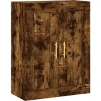 vidaXL Hoge kast 69,5x34x180 cm bewerkt hout gerookt eikenkleurig