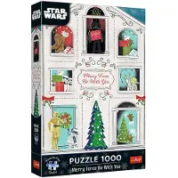 Trefl puzzel 1000 stukjes Merry Force Be With You Star Wars.