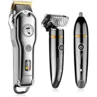 Hatteker Tondeuse & Baardtrimmer – 3-in-1 Multigroomer – Professionele Haar- & Precisietrimmer – Snor, Neus, Oor & Lichaam – IPX7 Waterdicht