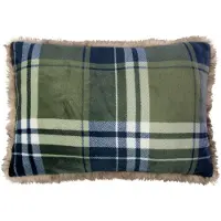 Mars & More Kussen faux fur ruit groen 40x60 cm