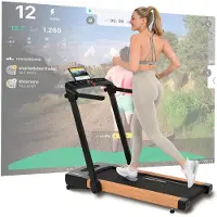 Christopeit Sport 2-in-1 loopband hout design – Christopeit – inklapbaar – walking pad & hardloopband – stil – tot 10 km/u – thuis fitness