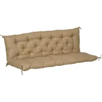Outsunny -Bankauflage-Polyester, Schaumstoff--98L x 150B x 8T cm-Khaki