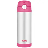 Thermos Kinder RVS met Rietje - Roze, 470ml