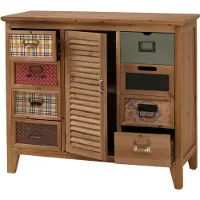 MCW Apothekerskast -O63, kast met lades, etikettenhouder, vintage shabby luiken, 80x91x40 cm ~ corpus naturel
