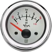 VETUS 0-8kg/cm2d Oil Pressure Gauge 52 Mm 12v Zilver