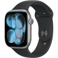 Apple Watch Series 11, 46 mm, GPS + Cellular, Aluminium, Sportband S/M, Grijs (Zwart)