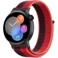 Strap-it Nylon bandje geschikt voor Huawei GT 3 42mm / Huawei GT 3 Pro 43mm / Huawei GT 2 42mm - Cherry Magenta