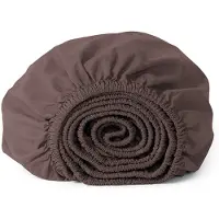 Yumeko Hoeslaken Percal Katoen 180x200 Bruin - Eco, Bio & Fairtrade