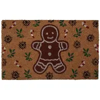 Clayre & Eef Deurmat 75x45x1 cm Bruin Kokos Kerst