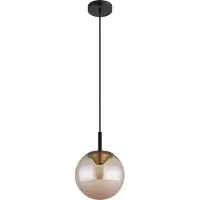 Globo Design hanglamp Severin zwart met amber glas