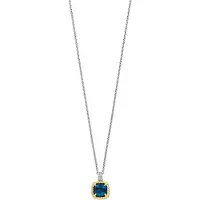 Ti sento Dames Ketting - 925 zilver - Blauw - Maat 42 - 34111DB