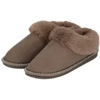 Apollo Dames instap pantoffels teddy taupe
