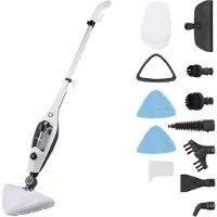 Powell Stoomreiniger - Handstoomreiniger - 9 in 1 - Tapijtreiniger - Stoomreiniger Vloer - Inclusief 10 opzetstukken - 240 V - 1300 W - Zwart/Wit