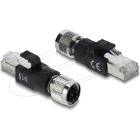 DeLOCK M12 8-pins X-gecodeerd (v) - RJ45 (m) industriële netwerkadapter | CAT6 | PVC