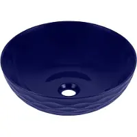 UPTREND Keramische waskom rond blauw 42x42x14,5 cm opbouw Arya